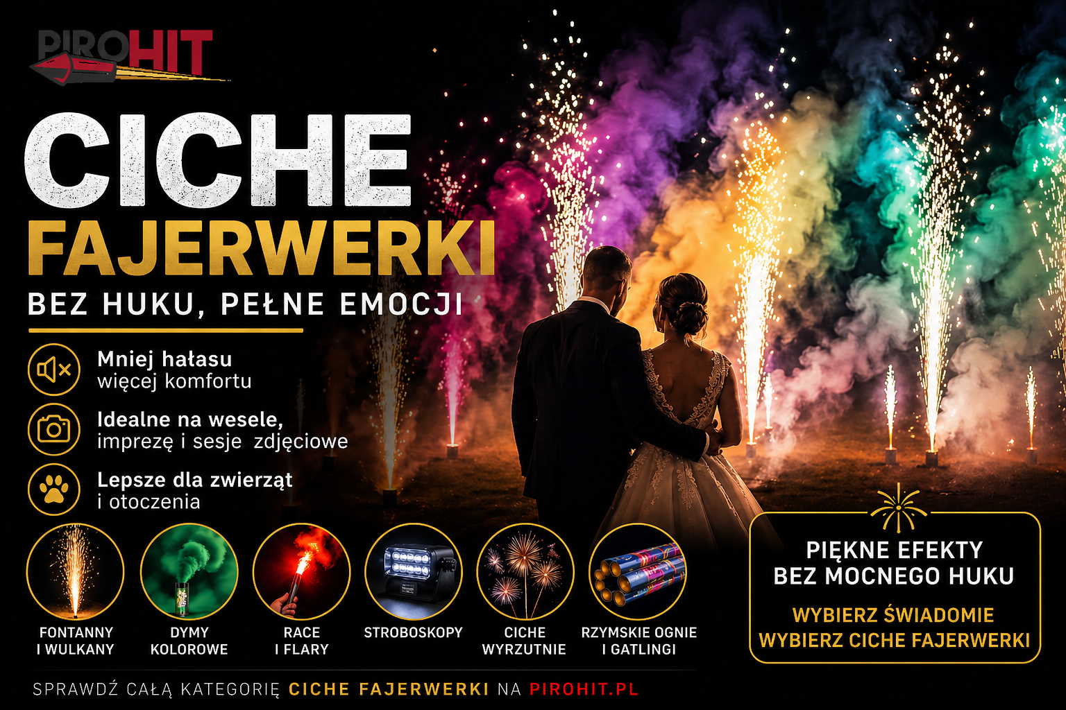 Ciche fajerwerki bez huku – jakie wybrać i kiedy warto?