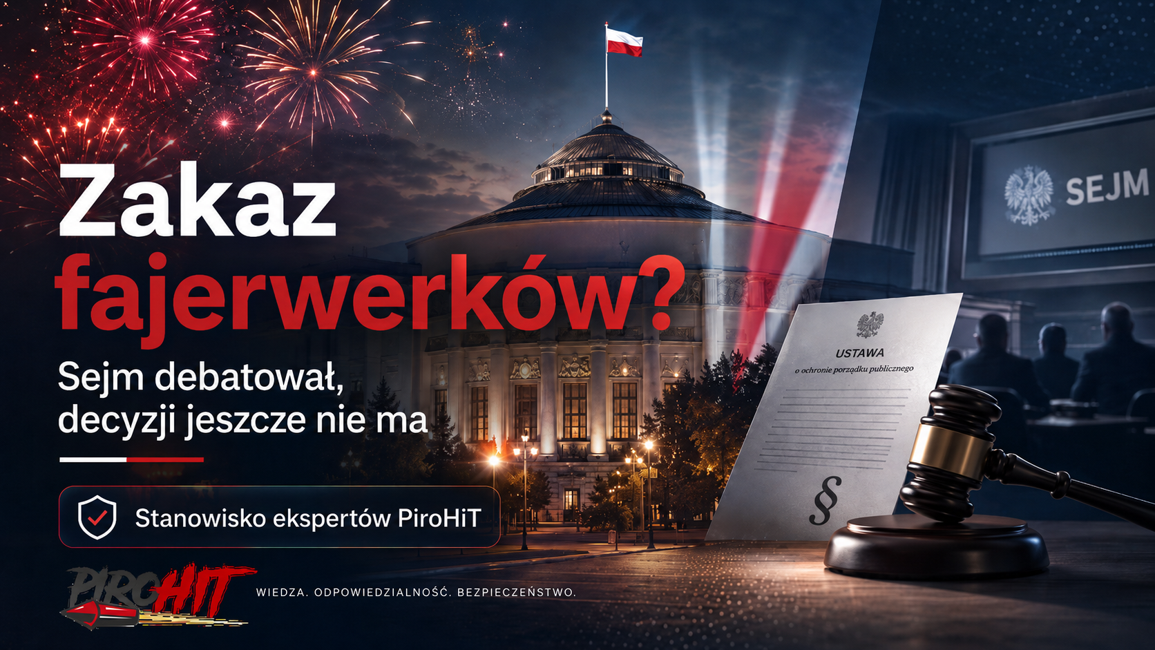 Zakaz fajerwerków w Polsce 2026? Projekt wraca do komisji. Stanowisko ekspertów PiroHiT