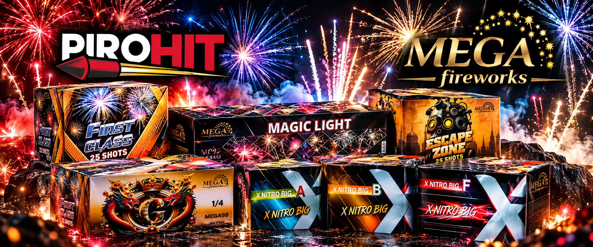 Mega Fireworks – litewski importer fajerwerków, wyrzutnie i compoundy | Wielki przewodnik PiroHiT