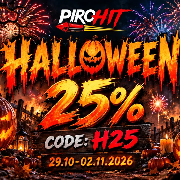Halloween 2026 w PiroHiT – promocja na fajerwerki do -25% z kodem H25
